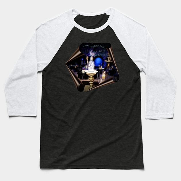 Lightning in a Bottle Baseball T-Shirt by Tsuki Cruz